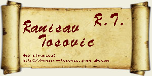 Ranisav Tošović vizit kartica